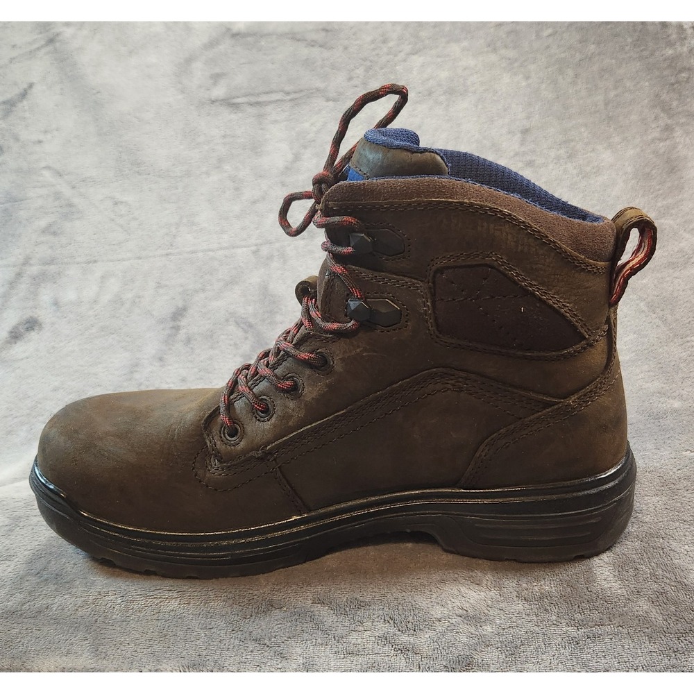 Ariat Boots Mens 10.5 Brown Leather Work H2O Turbo 6" Waterproof Safety Toe